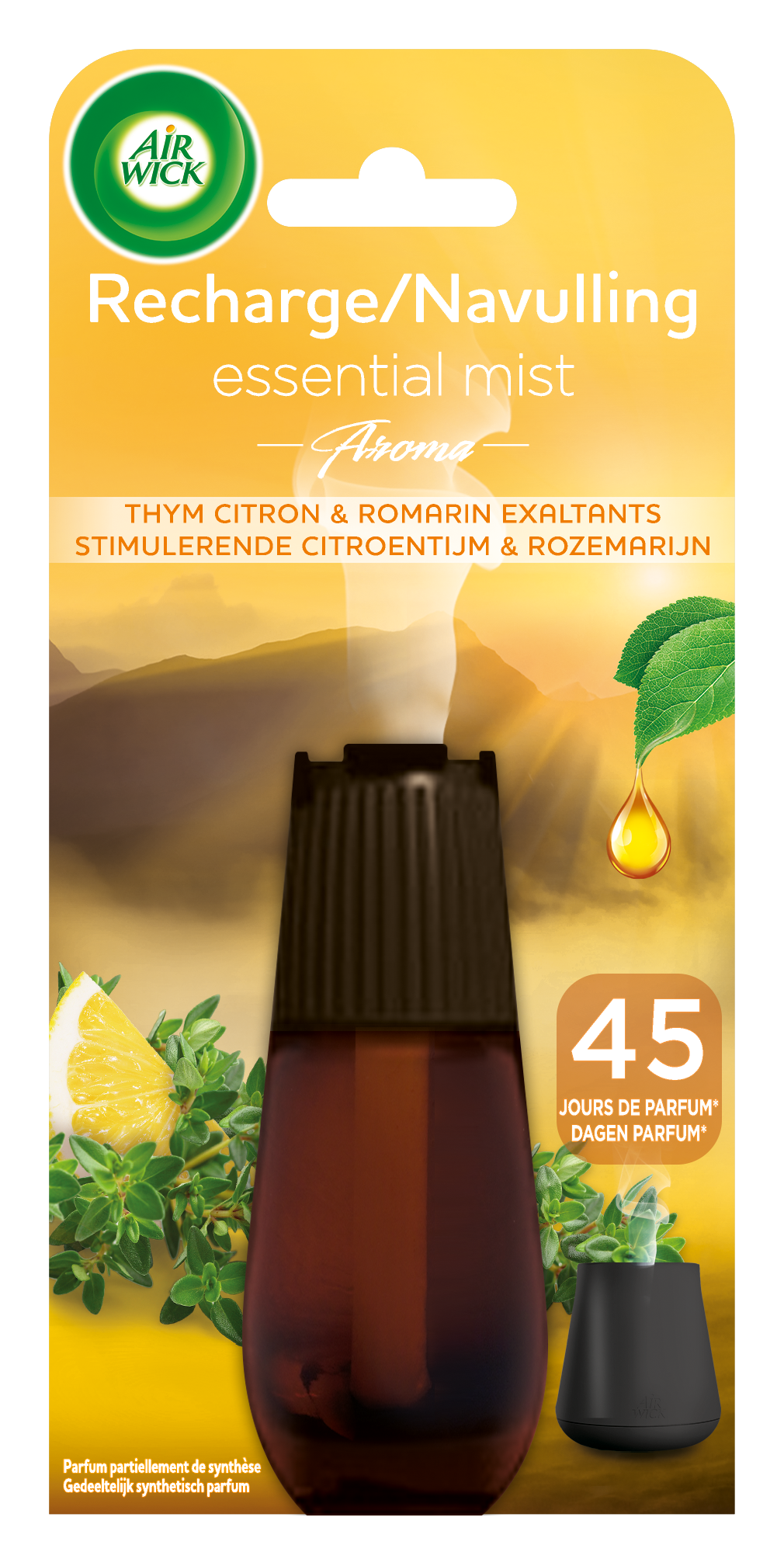 Navulling Diffuser Van Parfums Met Essentiële Oliën Stimulerende Rozemarijn en Citroentijm